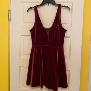 Velvet Deep V-Wire Skort Dress